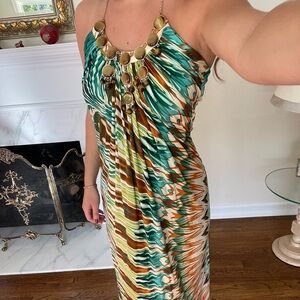 Beautiful sky printed halter dress sz s